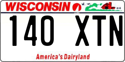 WI license plate 140XTN