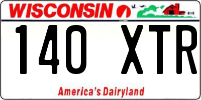 WI license plate 140XTR