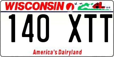WI license plate 140XTT