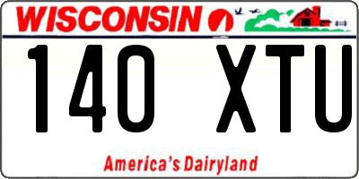 WI license plate 140XTU