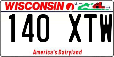 WI license plate 140XTW