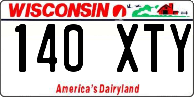 WI license plate 140XTY