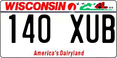 WI license plate 140XUB