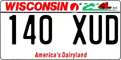WI license plate 140XUD