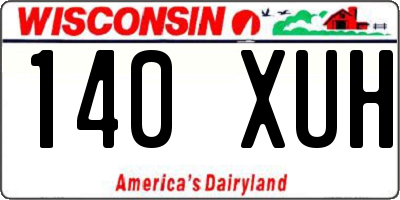 WI license plate 140XUH