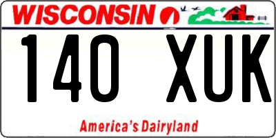WI license plate 140XUK