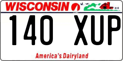 WI license plate 140XUP