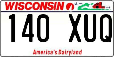 WI license plate 140XUQ