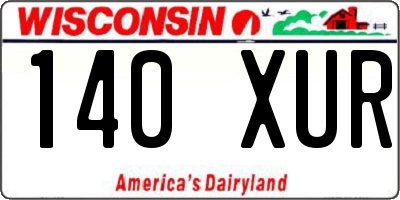 WI license plate 140XUR