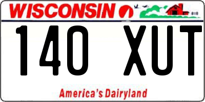 WI license plate 140XUT