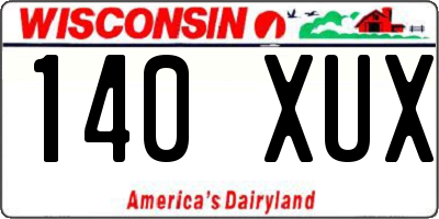 WI license plate 140XUX