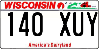 WI license plate 140XUY