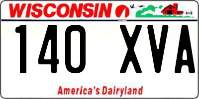 WI license plate 140XVA