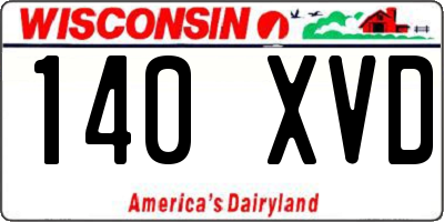 WI license plate 140XVD