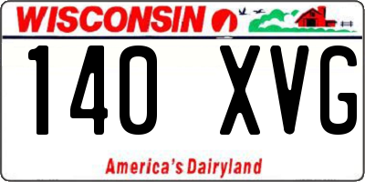 WI license plate 140XVG