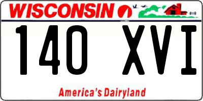 WI license plate 140XVI