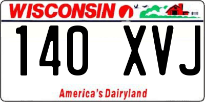 WI license plate 140XVJ