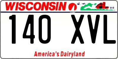 WI license plate 140XVL