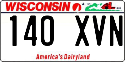 WI license plate 140XVN