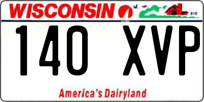 WI license plate 140XVP