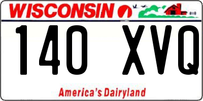 WI license plate 140XVQ