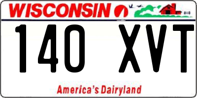 WI license plate 140XVT