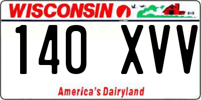 WI license plate 140XVV