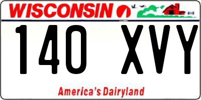 WI license plate 140XVY
