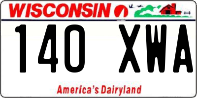 WI license plate 140XWA