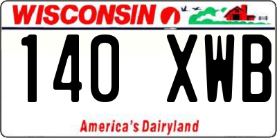 WI license plate 140XWB
