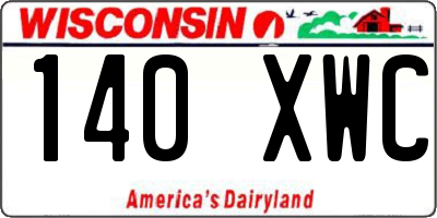 WI license plate 140XWC