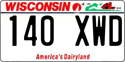 WI license plate 140XWD