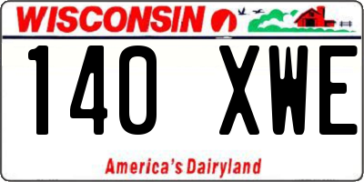 WI license plate 140XWE