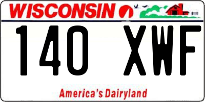 WI license plate 140XWF