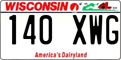 WI license plate 140XWG