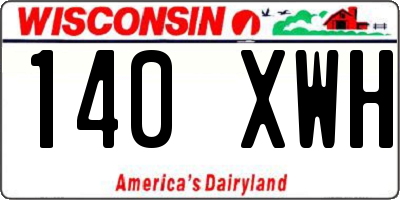 WI license plate 140XWH