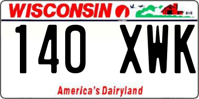 WI license plate 140XWK