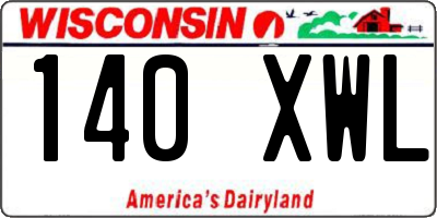 WI license plate 140XWL