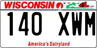 WI license plate 140XWM