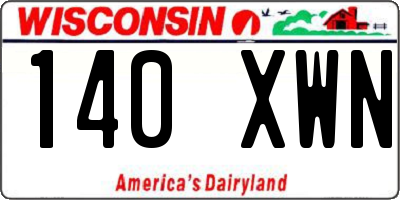 WI license plate 140XWN