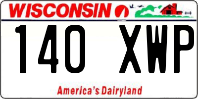 WI license plate 140XWP