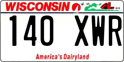 WI license plate 140XWR