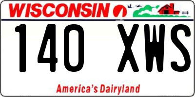 WI license plate 140XWS