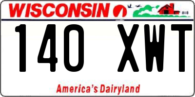 WI license plate 140XWT