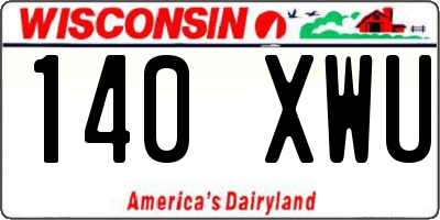 WI license plate 140XWU
