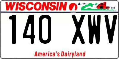 WI license plate 140XWV