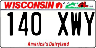 WI license plate 140XWY