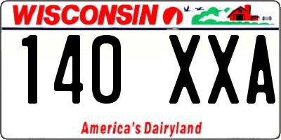 WI license plate 140XXA