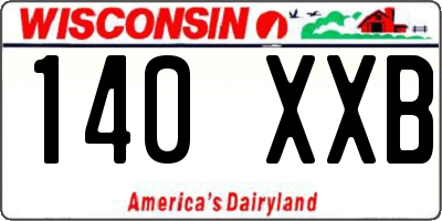 WI license plate 140XXB