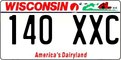 WI license plate 140XXC